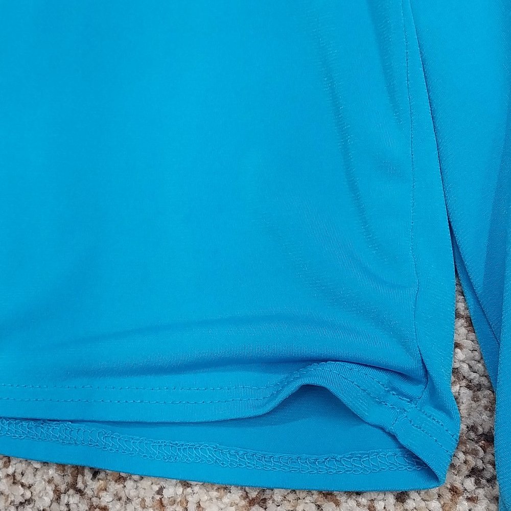 2957 Size Large Sunny Leigh Two Piece Teal Green Embellished Stretch Fabric Set - Picture 5 of 12